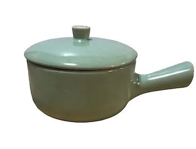 Vintage La Solana Pottery  1  Small Green Casserole / Bean Pot 7  (to Handle) • $15