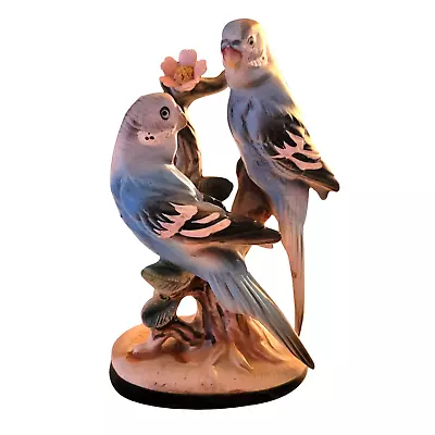 Paroquet Vintage Porcelain Parakeets Parrots Birds On A Branch Japan Figurine • $44.85