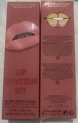 Revolution Lip Contour Kit. Ultra Matte Finish Liquid Lipstick & Lip Liner QUEEN • £5