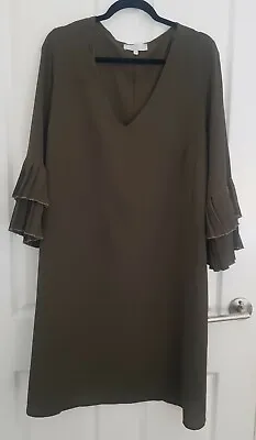 $30 • Buy ASOS CURVE Plus Size Dress Lovedrobe GB Size 24 Khaki Green Flared Sleeves