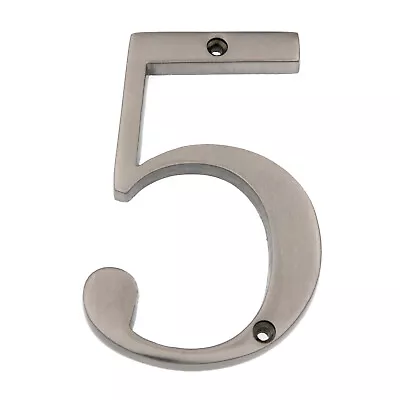 Satin Nickel Metal 4  Flush House Address Numbers Bold Readable Font • $8.95