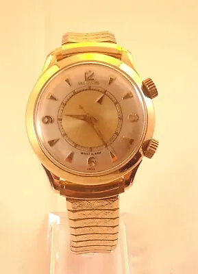 488 LeCoultre Mechanical Alarm Wristwatch Swiss 1960s Runs Works Gold Filled • $900