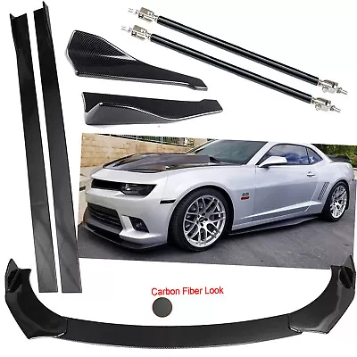 For Chevy Camaro Front Lip Chin Bumper Splitter Body Kit Side Skirt Carbon Fiber • $149.99