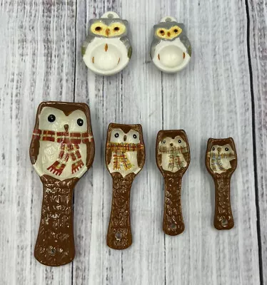 Pier 1 Imports Ceramic OWL Measuring Spoons Set Of 4 - Plus 2 More READ • $13.99