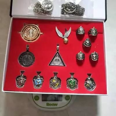 14 Pcs Harry Potter Series Cosplay Badges Ring Pendant Necklace Sets Kid Gifts • $17.68