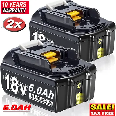 2X For Makita 18V 6.0Ah LXT Li-Ion BL1830 BL1850 BL1860 BL1815 Cordless Battery • £33.59