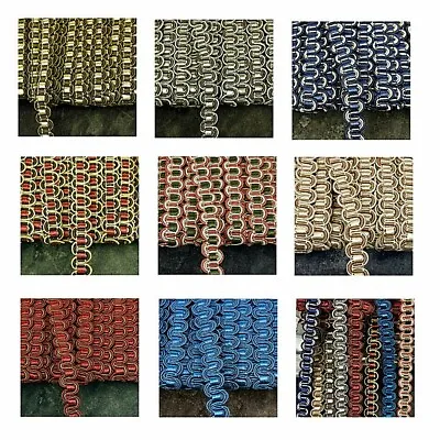 Traditional Gimp Braid Trim Upholstery 18 Colours 11mm Wide Sold By Metre G15 • $37.27