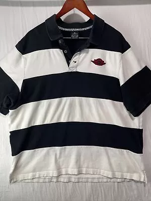 Air Jordan Shirt Mens 2XL XXL Polo Wings Logo Cement Short Sleeve Striped Adult • $25