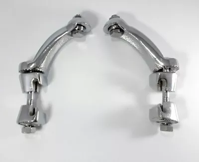 Pair Vintage Style Chrome Fog Light Brackets (Lamp Clamp On Bumper Mounting) • $134.56