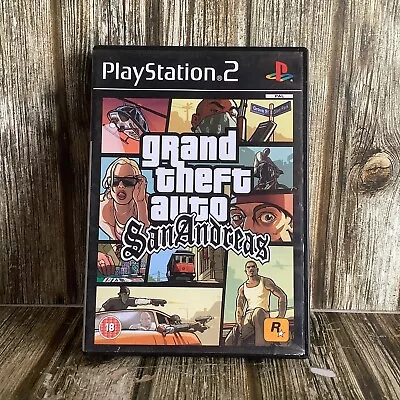 Playstation Two Ps2 Game Grand Theft Auto San Andreas With Poster Map • $18