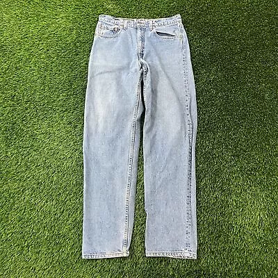 Vintage LEVIS 555 Relaxed Jeans 32x34 (34x34) Straight Light Stonewash Faded-Hem • $148.56
