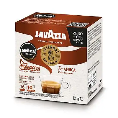 £8.99 • Buy Lavazza A Modo Mio Tierra Bio For Africa ECO CAPS Coffee Capsules (1 Pack Of 16)