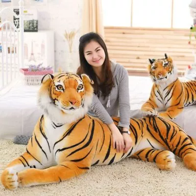 £4.07 • Buy Stuffed Toy Up Pillow Realistic Large Giant Wild Animal Tiger Leopard Soft Plush