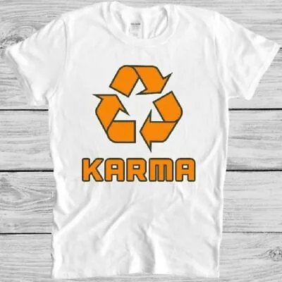 Karma Tshirt Recycle Symbol Good Karma Comes Around Buddha Vintage Yoga Tee M15 • £6.35
