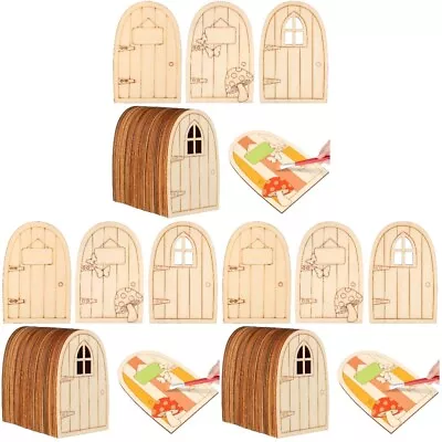  108 Pcs Wood Fairy House Kit Mini Door Decoration Outdoor Decorations • £30.38