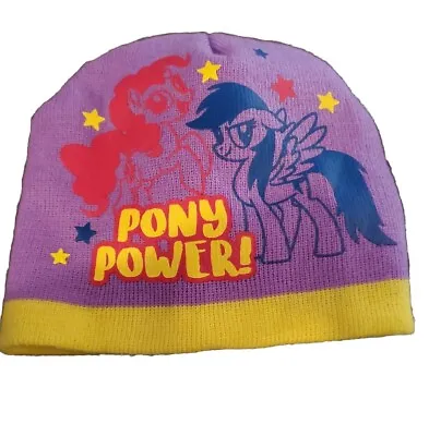 Pony Power Beanie Stocking Hat My Little Pony Hat Purple And Yellow Hasbro • $4.99