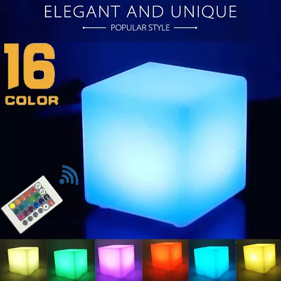 16 Color Mood Cube Night Light RGB LED Table Desk Lamp USB Rechargeable + Remote • $51.69