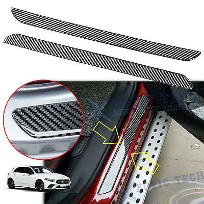 For Mercedes Door Plate Carbon Fiber Scuff Sill Protect Anti Scratch Cover Trim • $24.84