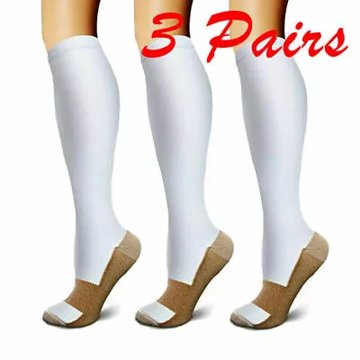 Compression Socks 20-30 MmHG Men Women Knee High Miracle Foot Support Stockings • $18.89