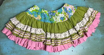 Matilda Jane Raven Tutu Skirt Size 2 Floral Stripes Dots • $22