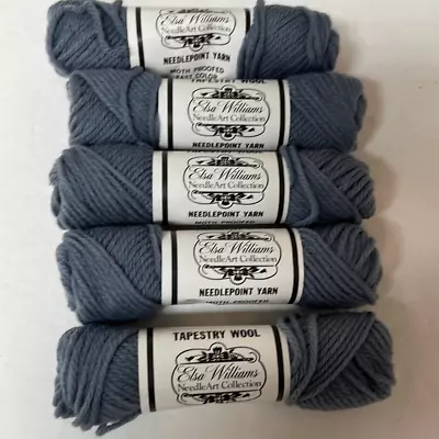 Elsa Williams Lot 5 Gray Needlepoint Yarn 40 Yd Skein 100% Wool Color 882/04 • $22