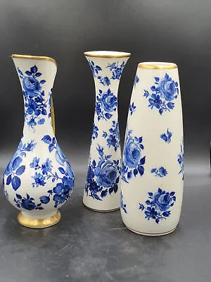 3X Delfts Bavaria Royal Vintage Antique Table Vase/handled Vase/jug Hand Painted • $129.79