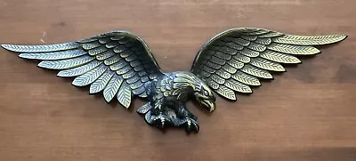 1960’s-70’s Flying Eagle Metal Wall Decor 31-1/2” Wingspan Antique Brass Finish • $34.99