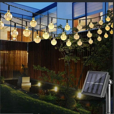 £5.99 • Buy 60LED Ball Solar Light Party Fairy Outdoor Retro Ball String Lights Patio Garden