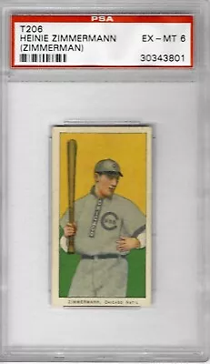 1909-11 T206 Piedmont 350 25 - Heinie ZIMMERMANN - PSA 6+++ Cubs (one Higher) • $2499.99