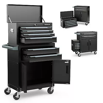 6-Drawer Rolling Tool Chest W/ Universal Wheels & Hooks Heavy-Duty For Workshop • $229.59