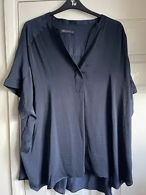 M&S Tunic Top. Size 24. Silky Feel. Navy. Very Smart. Plus Size.  • £5.50