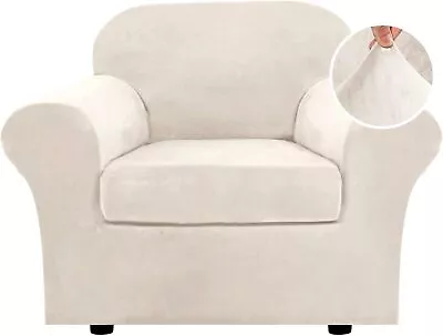 H.VERSAILTEX Rich Velvet Stretch 2 Piece Chair Cover Chair Slipcover Sofa Cover • $48.89