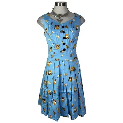 VOODOO VIXEN Retro Vintage 50s Blue Dress DRA2179 • $27.49