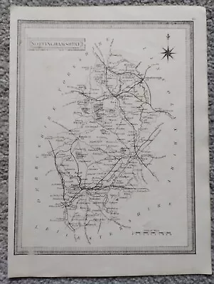 Antique/Vintage County Map Of Nottinghamshire - John Heywood 1868 • £16.99