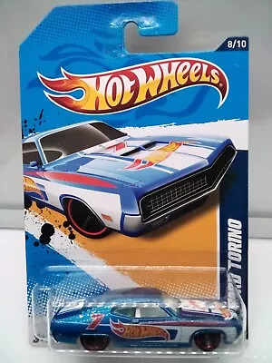 Hot Wheels - Mainline / '70 Ford Torino - Blue - HW Racing #7 - Model Car X1 • $24.72