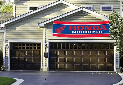 Honda Motorcycle 2x8 FT Banner Bike Racing Flags Garage Wall Decor Workshop NEW • $13.97
