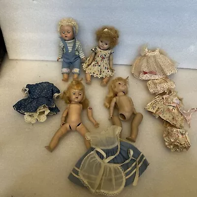 Lot Of 4 Vintage 1950s Vogue Dolls Strung W/ Painted Lashes & Eyebrows • $200