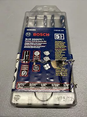 BOSCH 5-PC Blue Granite  Hammer Drill Bit Set 5/32 3/16 1/4 5/16 3/8 • $12.98