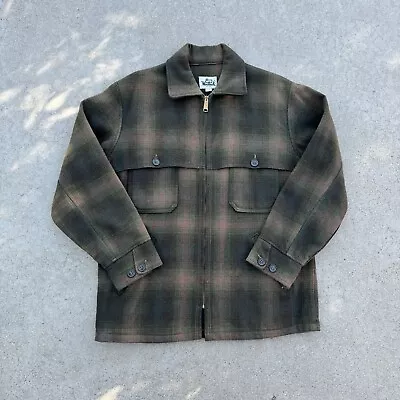 True Vintage 60/70s WOOLRICH Mens Plaid Wool Full Zip Hunting Jacket Large USA • $124.99