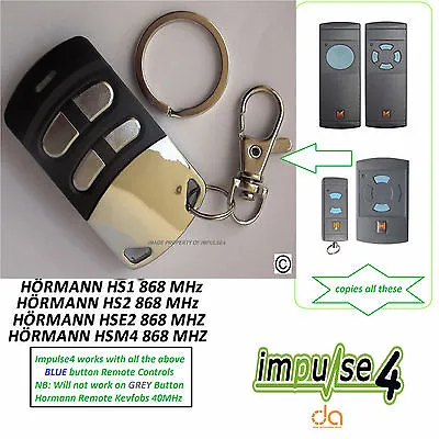£19.99 • Buy Hormann Hse2 Hsm4 Blue Button Remote Duplicator Made In Eu Ce Approved