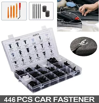 446 Clips Plastic Push Pin Rivet Trim Car Body Moulding Fastener Screwdriver Kit • $19.49