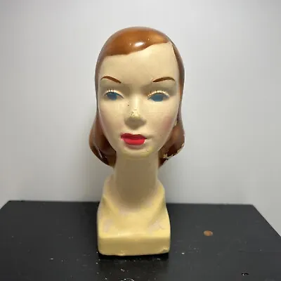 Vintage Lady Head Bust Mannequin Head AS IS 6 3/4  Tall Free Shipping • $74.98