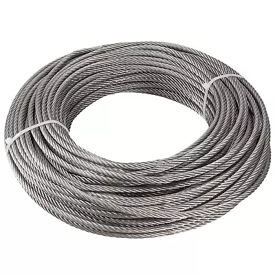 164 Ft 1/4 Inch Wire Rope 7 X 19 Construction Strand Stainless Steel Wire Cable • $88.81