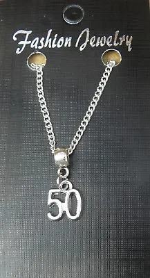 Age Number 50 Pendant Necklace 18  Or 24 Inch 50th Birthday Year Charm Gift • £3.99