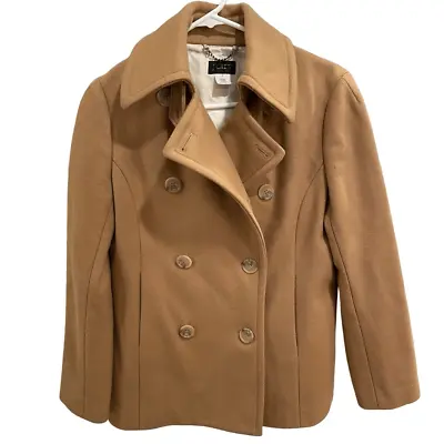 J Crew Peacoat Womens S Double Breasted Camel  Military Strucured Gorpcore • $40