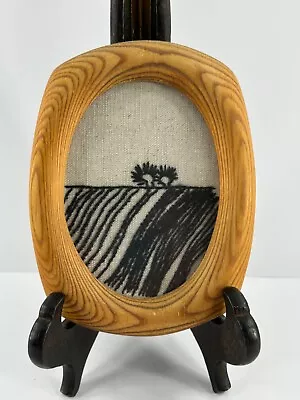 Vintage Hand Embroidered Field Scene Framed By Hans Eriksson Sweden • $28