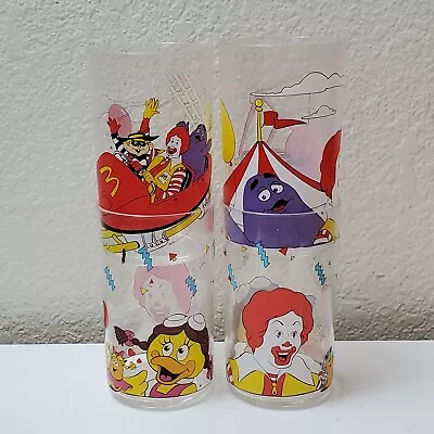 1993 McDonald’s Plastic Carnival Drinking 4” Glasses Set Of 4 Cups Tumblers New • $18.99