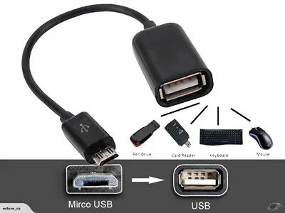 Micro USB Male Host To USB Female OTG Cable Adapter For Samsung Galaxy Android • £3.49