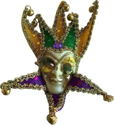 SET OF 3! Jester Venetian Style Mardi Gras Carnival 6 Mask Magnets Ornament Chri • $27.99