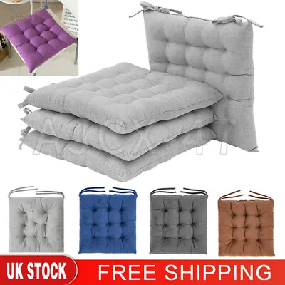£19.99 • Buy Chair Seat Pads Cushions Tie On Dining Garden Room Kitchen Patio Cushion 1/4/6X